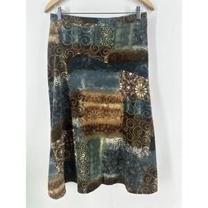 VTG‎ Napa Valley Abstract Patchwork Cottagecore SZ 10P Womens Skirt AD11